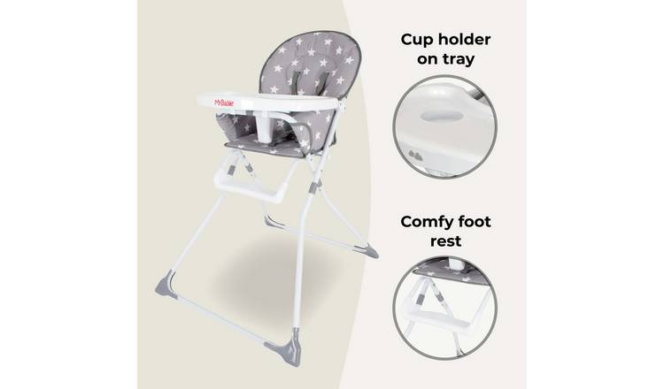 My Babiie MBHC1 Compact Highchair - Grey Stars