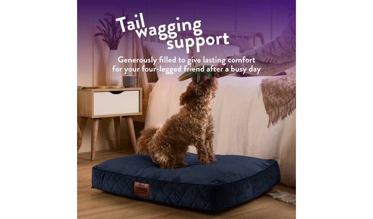 Paws For Slumber luxury navy pet bed medium - British product