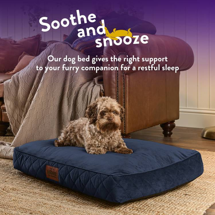 Paws For Slumber luxury navy pet bed medium - British product