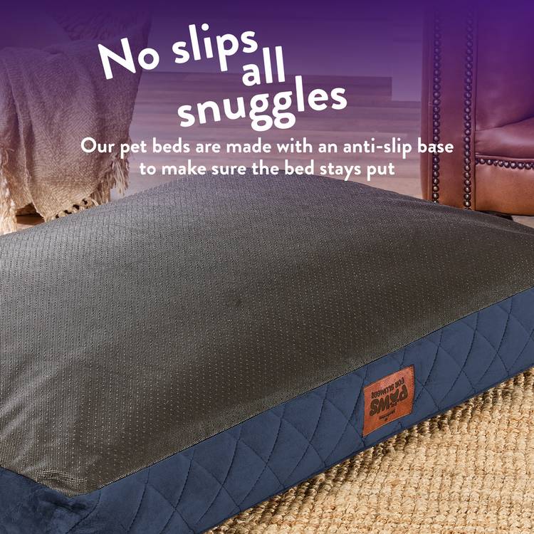 Paws For Slumber luxury navy pet bed medium - British product
