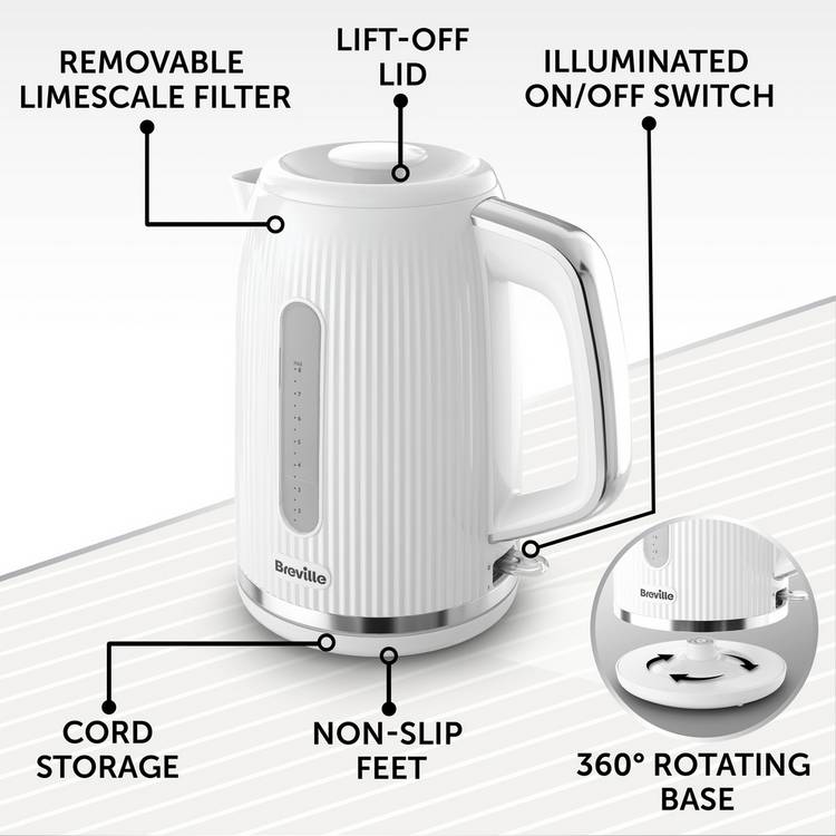 Breville Bold Kettle white 1.7L, UK version