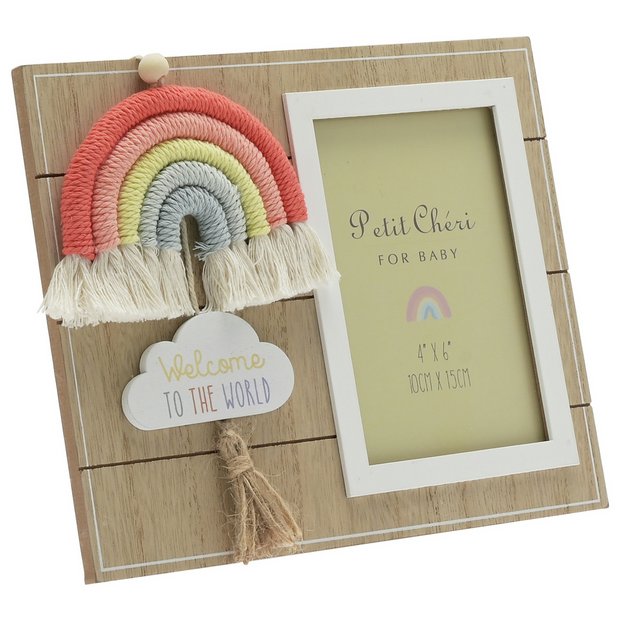 Petit Cheri photo frame rainbow macrame 20x24cm, imported from the UK