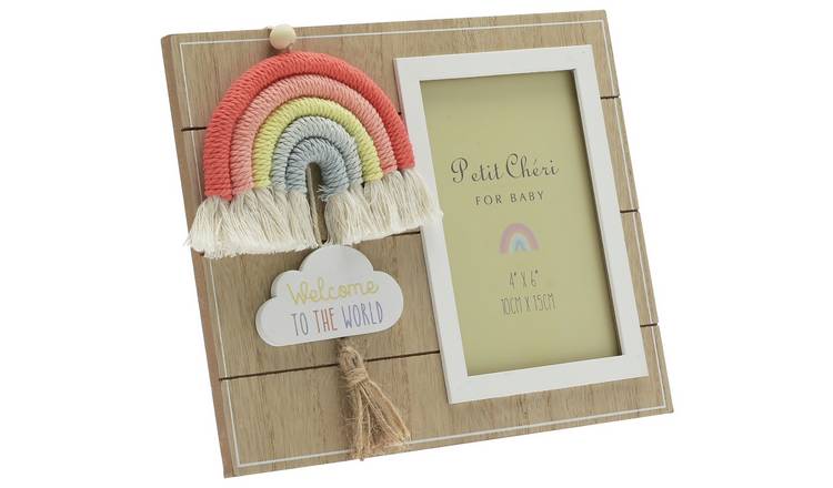 Petit Cheri photo frame rainbow macrame 20x24cm, imported from the UK