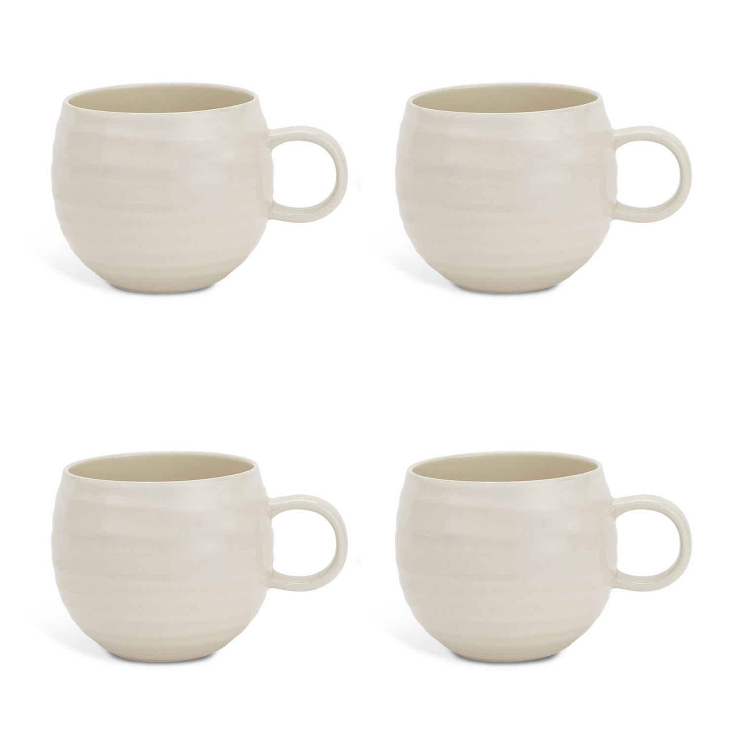Habitat stoneware mug set cream ripple 540ml, UK version