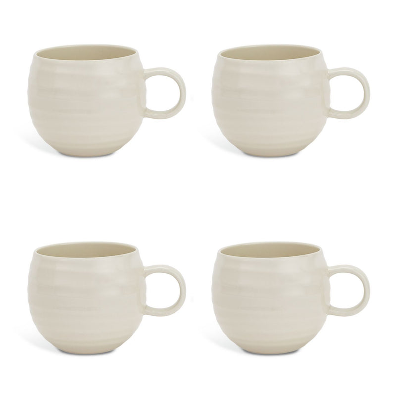 Habitat stoneware mug set cream ripple 540ml, UK version