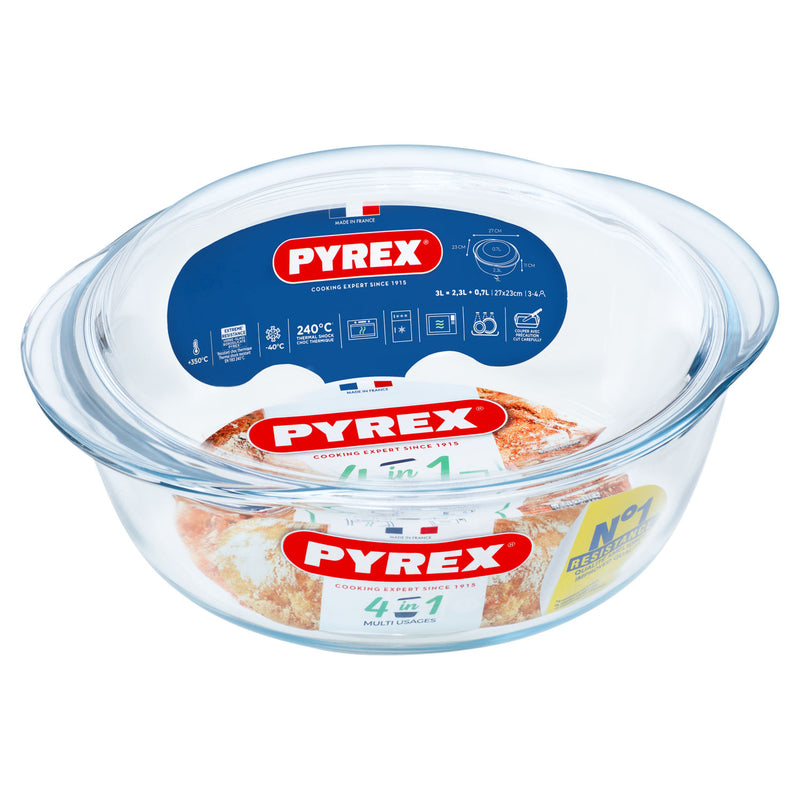 Pyrex glass oven dish with lid 27x23cm (British brand)