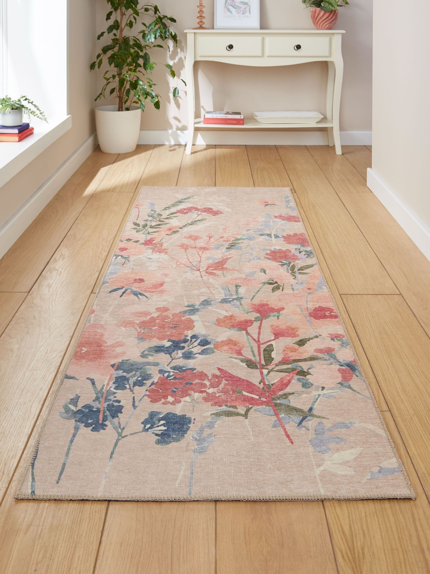 Catherine Lansfield Natural Country Floral Washable Rug (British brand)