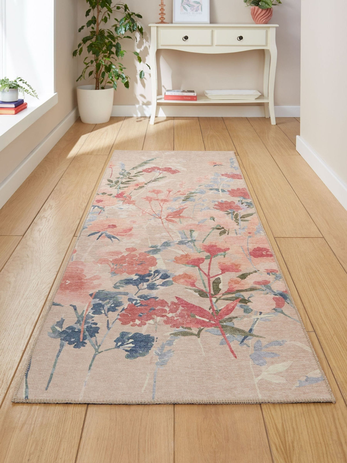 Catherine Lansfield Natural Country Floral Washable Rug (British brand)