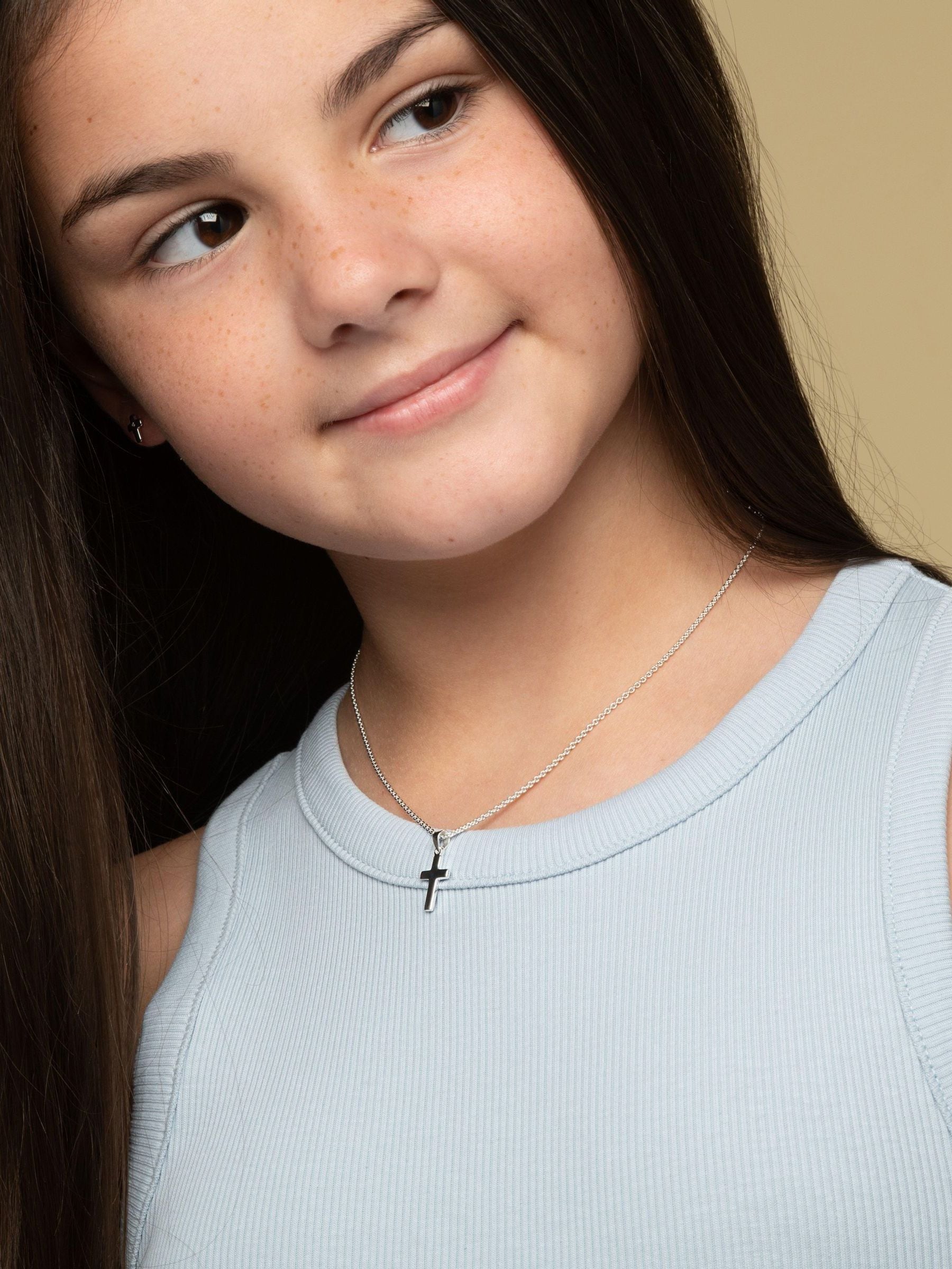 Cross pendant silver chain 35cm, imported from the UK