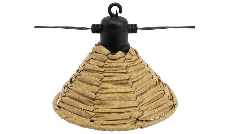 Habitat rattan effect solar string light warm white - British product