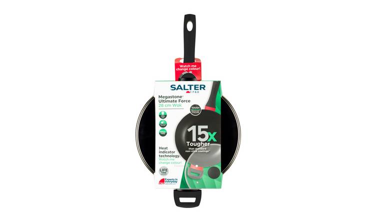 Salter aluminium wok 28cm with lid, imported from the UK
