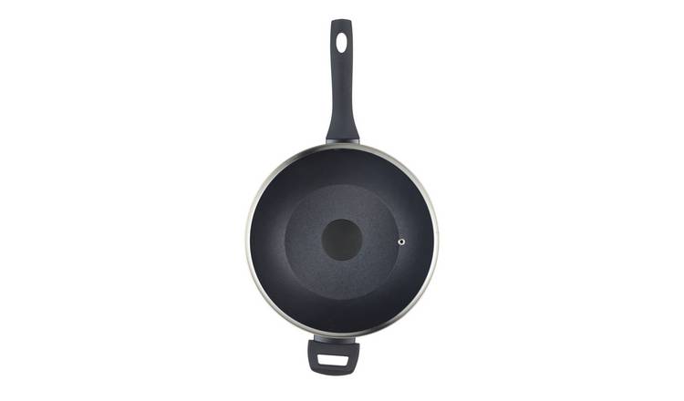 Salter aluminium wok 28cm with lid, imported from the UK