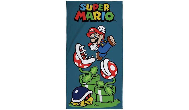 Nintendo Mario kids beach towel multicoloured 140x70cm, UK version