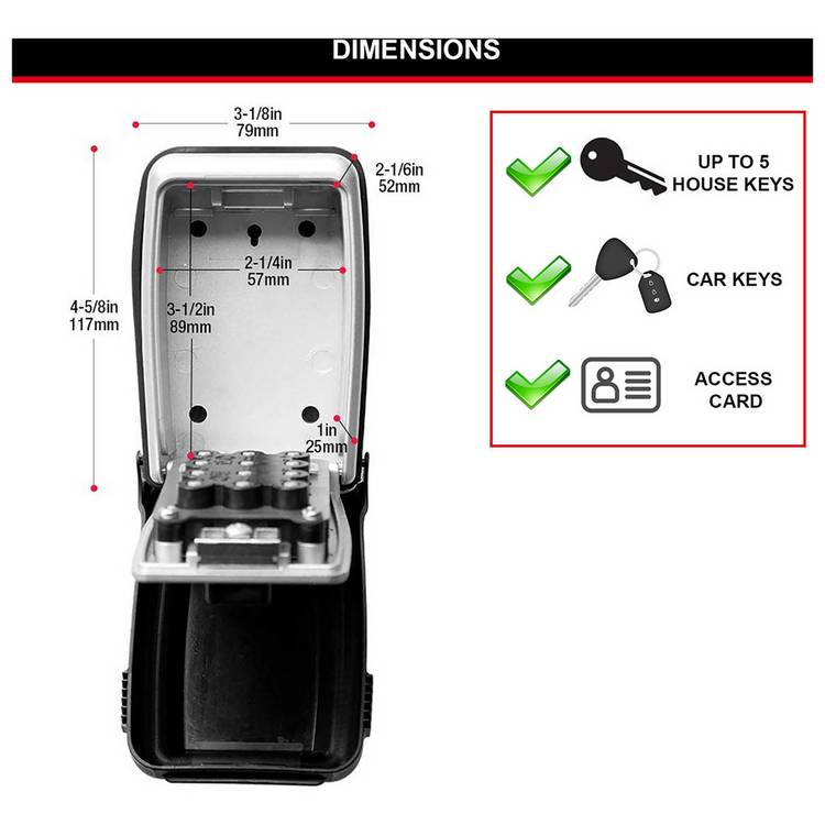 Master Lock push button combination key safe, wall mounted, imported from the UK