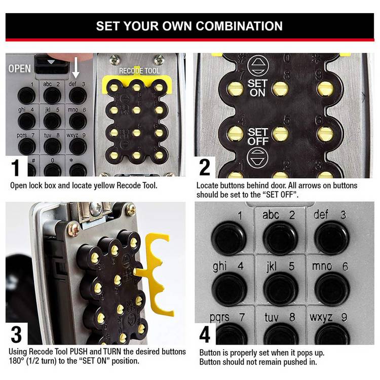 Master Lock push button combination key safe, wall mounted, imported from the UK