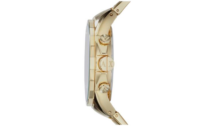 Armani Exchange gold chronograph watch stainless steel 45mm (British brand)