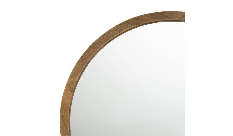 Habitat mango wood round wall mirror 50x50cm, imported from the UK