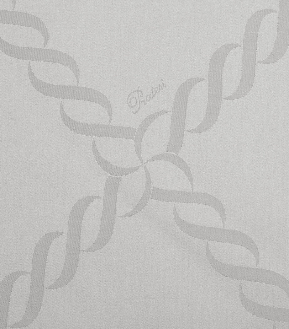 Pratesi king flat sheet 275cm x 275cm with all-over print, imported from the UK