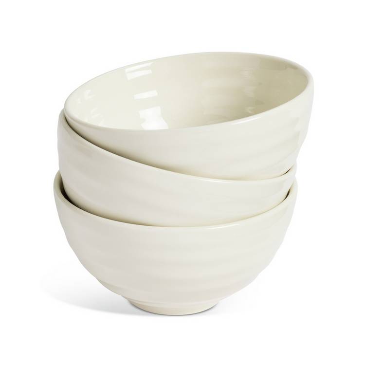 Habitat Ripple cream stoneware nibble bowls set of 3, UK version