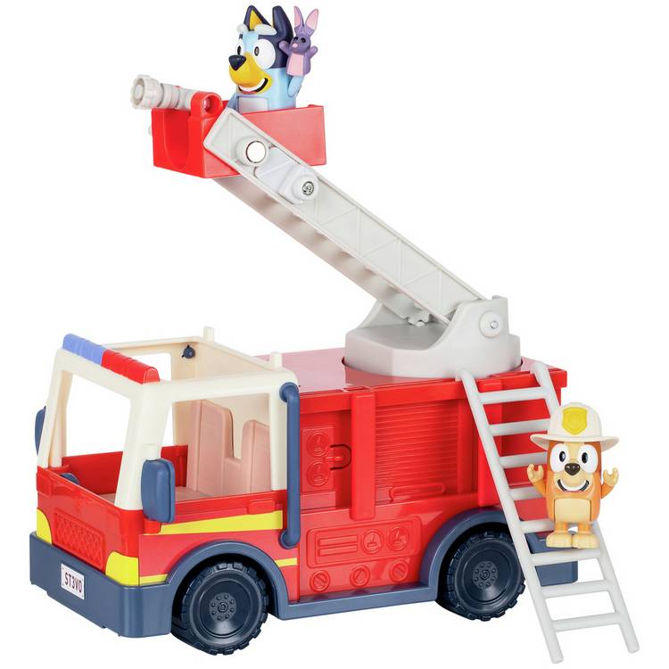 Bluey Bingo's Fire Truck playset with figures, imported from the UK
