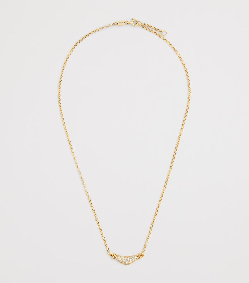 L'Atelier Nawbar Karma necklace yellow gold diamond, imported from the UK