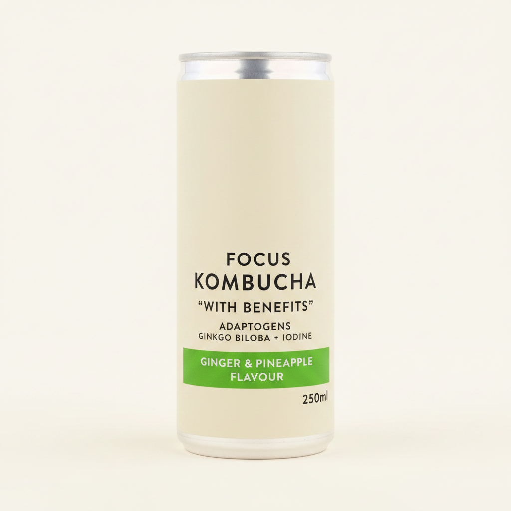 Holland & Barrett Focus Kombucha Pineapple Ginger 250ml, UK version