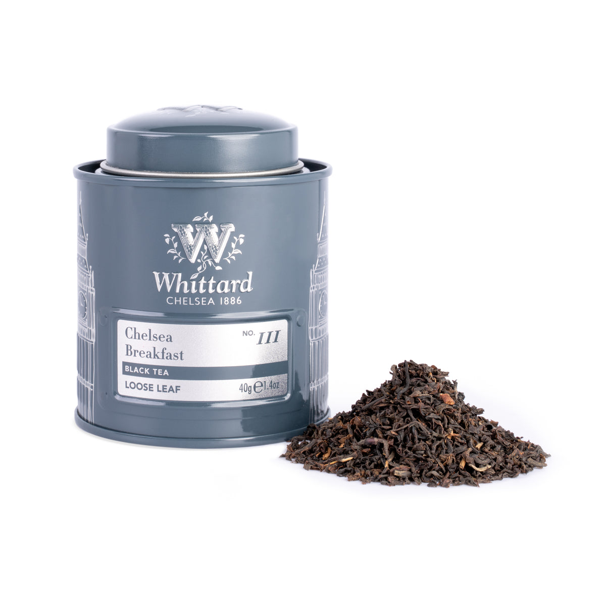 Whittard Chelsea Breakfast loose leaf tea mini caddy 40g, UK version