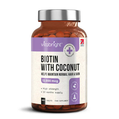 Superdrug VitaBright 400 High Strength Biotin & Coconut Tablets- Buy online at McGrocer