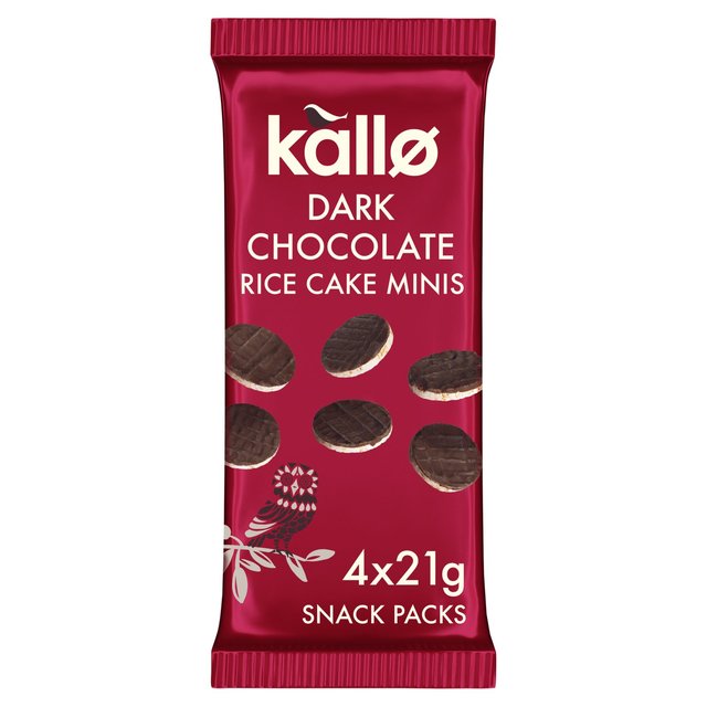 Kallo Belgian Dark Chocolate Mini Rice Cakes Multipack   4 x 21g GOODS M&S   