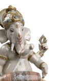 Lladró Mridangam Ganesha porcelain figurine 23cm (British brand)