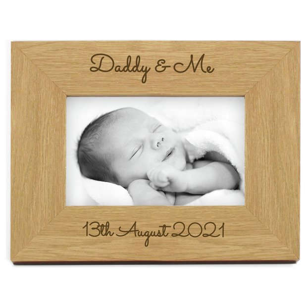 Wooden photo frame personalised message 25x20cm, imported from the UK