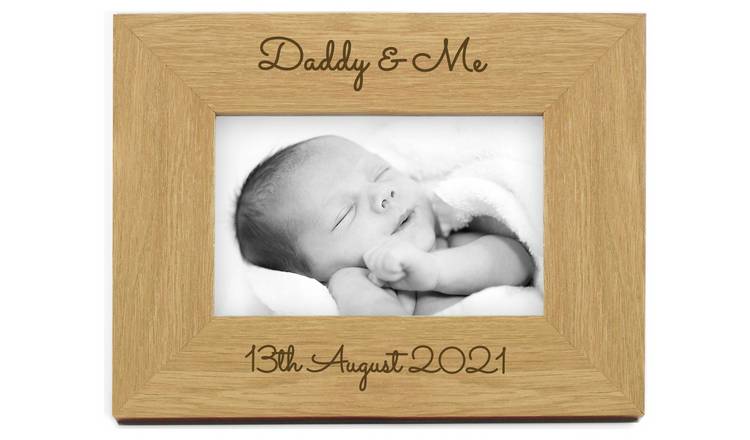 Wooden photo frame personalised message 25x20cm, imported from the UK