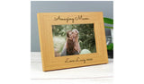 Wooden photo frame personalised message 25x20cm, imported from the UK