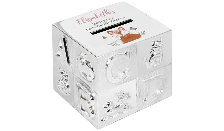 Fox ABC metal money box 7.7cm, imported from the UK
