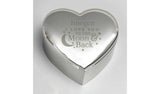 Personalised heart trinket box with moon message (British brand)