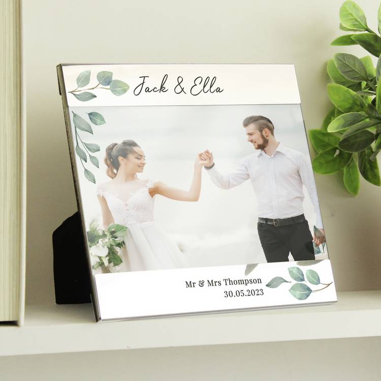 Personalised botanical photo frame 15x16cm (British brand)