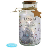 Personalised floral LED glass jar 16.5 cm - British product