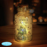 Personalised floral LED glass jar 16.5 cm - British product