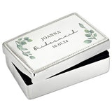 Personalised botanical rectangular jewellery box - British product