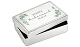 Personalised botanical rectangular jewellery box - British product