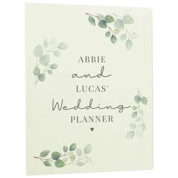 Botanical wedding planner A5 personalised notebook, imported from the UK