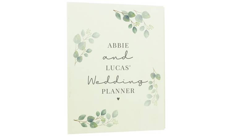 Botanical wedding planner A5 personalised notebook, imported from the UK