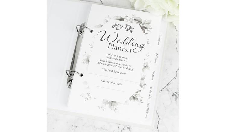 Botanical wedding planner A5 personalised notebook, imported from the UK