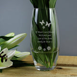 Butterflies and flowers bullet vase personalised, 22cm, imported from the UK
