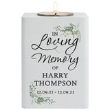 Personalised wooden tea light holder with memorial message, 10cm - British product