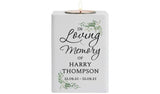 Personalised wooden tea light holder with memorial message, 10cm - British product