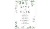 Botanical save the dates cards with personalised message, UK version