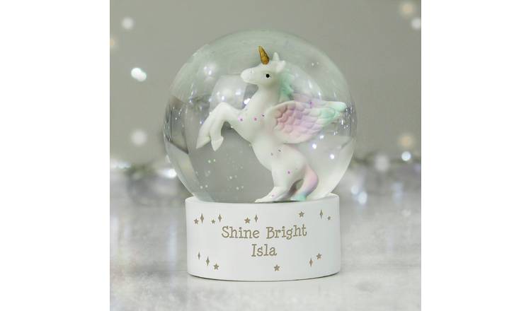 Personalised Message Unicorn Snow Globe GOODS Argos