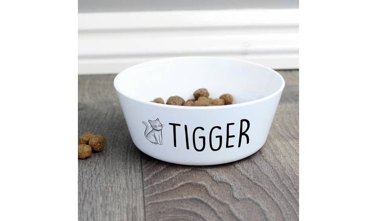 Personalised Message Plastic Scribble Cat Bowl