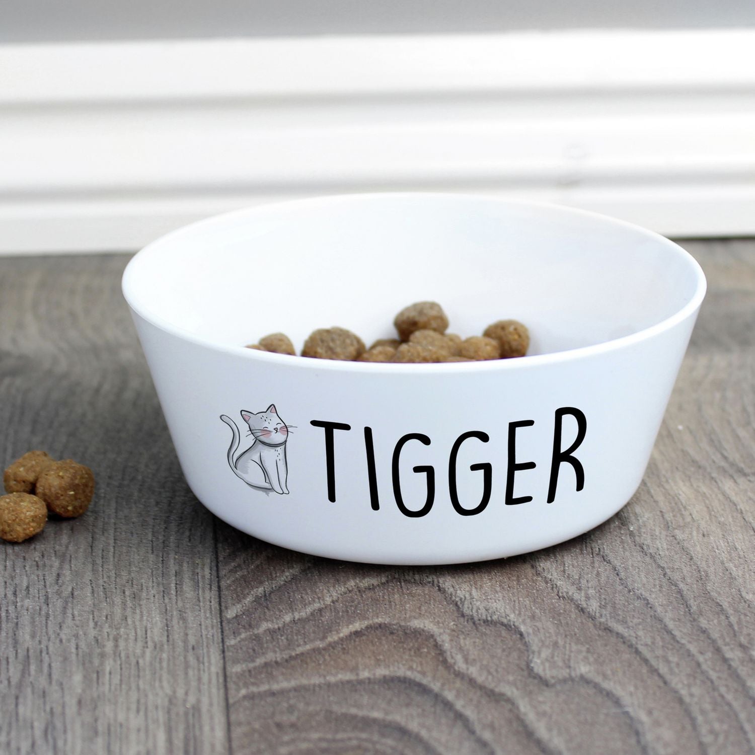 Personalised scribble cat bowl 12cm, imported from the UK
